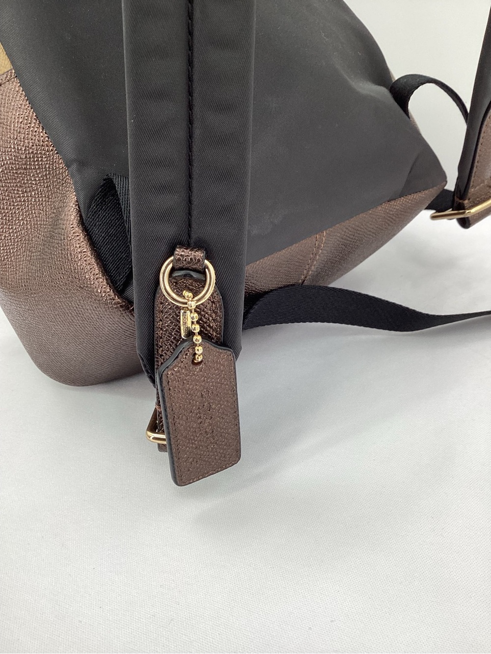 Coach Charlie Dark Mini Backpack Brown Signature Coated Canvaswith Gold Hardware - Picture 9 of 11